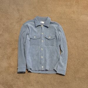 Men's Light Blue Corduroy Shirt Jacket